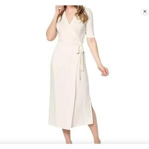 Barefoot Dreams Luxe Milk Jersey Querter Sleeve Wrap Dress Womens M NWT